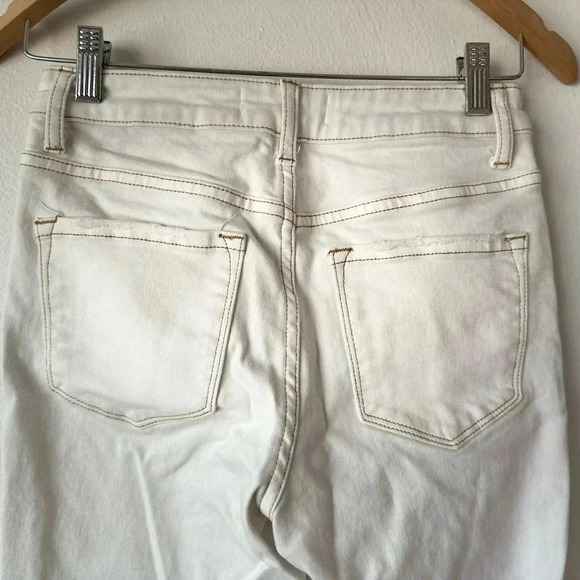 Flying Monkey White Distressed Jeans w/ Tan Stitching - Picture 16 of 16
